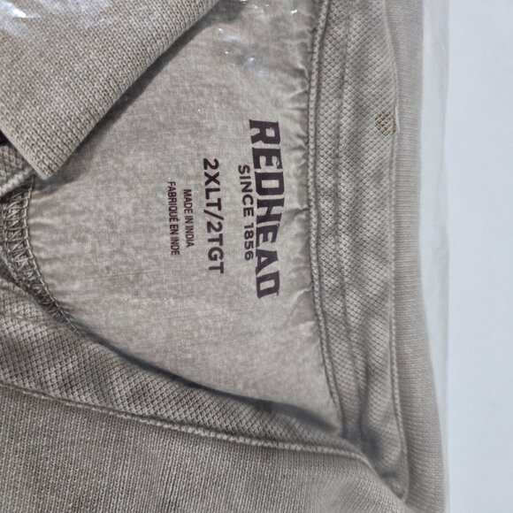 RedHead Men's The Classic Polo‎ Short-Sleeve Shirt in Khaki- Size 2XLT - Picture 5 of 8